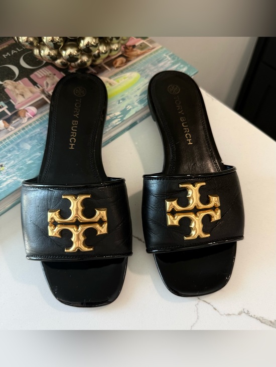 Tory Burch Shoes - Tory Burch Black Eleanor Slides Sandals size 7